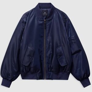Anine Bing Leon Midnight Blue Bomber Jacket - Large